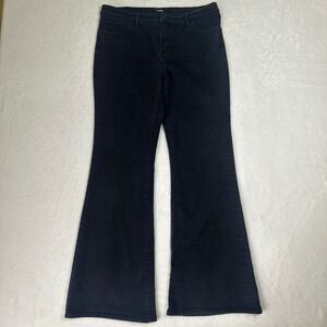 Express '70s Flare Mid-Rise Black Jeans Size 12 Retro Boho Flared Denim